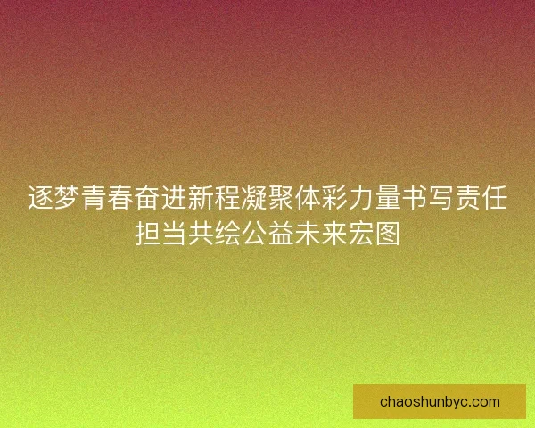 逐梦青春奋进新程凝聚体彩力量书写责任担当共绘公益未来宏图