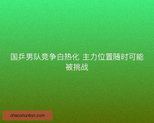 国乒男队竞争白热化 主力位置随时可能被挑战